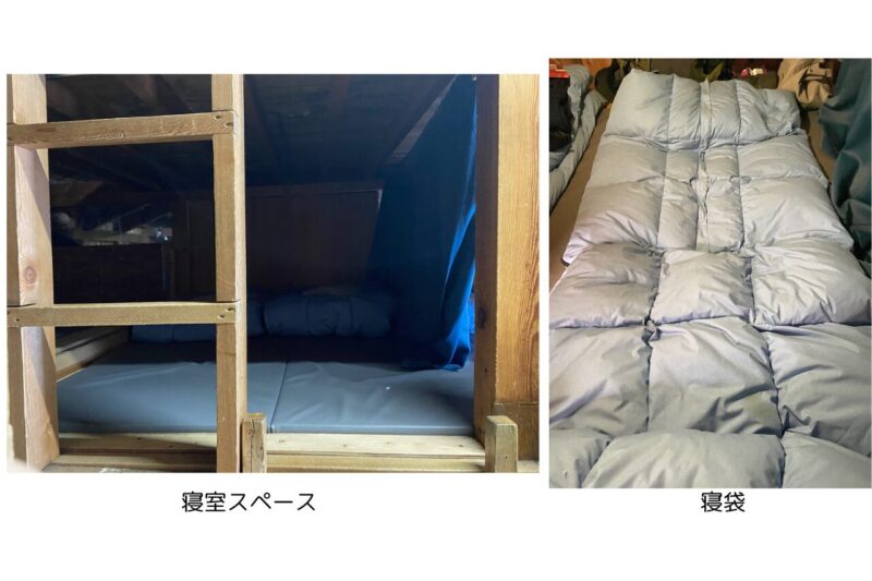 山小屋（上江戸屋）の中の様子